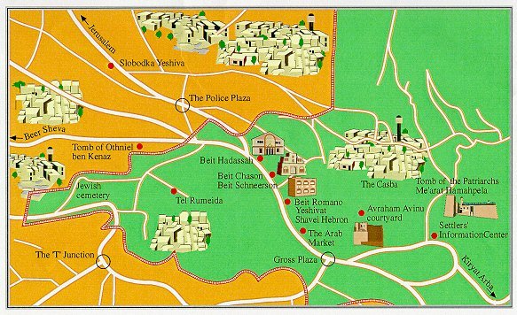 Hebron - bykort over centrum