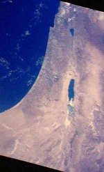 Israel set fra rummet (satellitfoto)