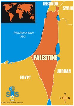 Officielt kort fra det palæstinensiske selvstyre (PA)